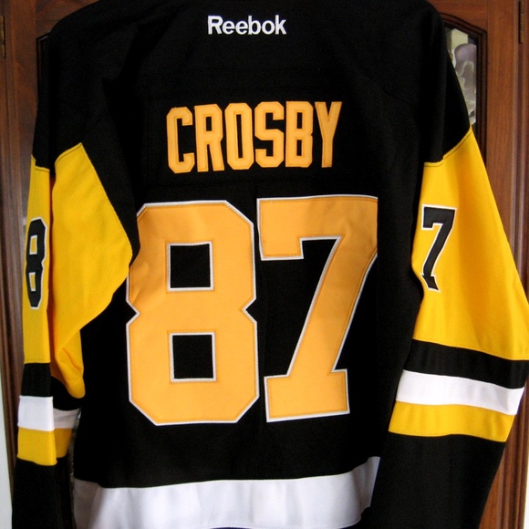 SYDNEY CROSBY #87 PENGUINS 2XL REEBOK BLACK JERSEY - Picture 3 of 6